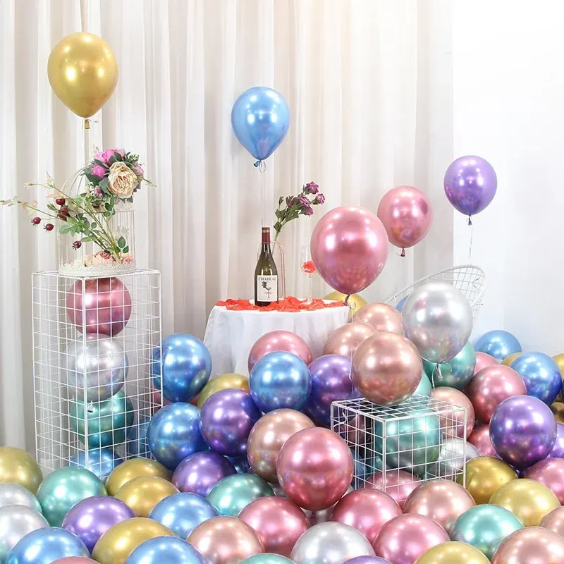 Globos de látex cromados de 10 pulgadas