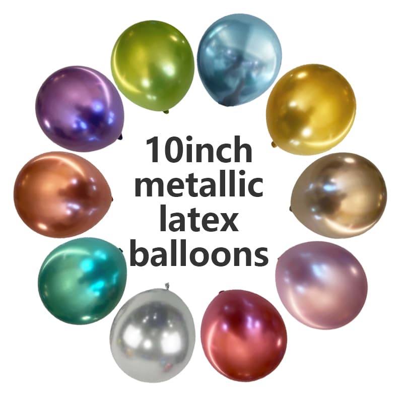 Globos de látex metálicos de 10 pulgadas