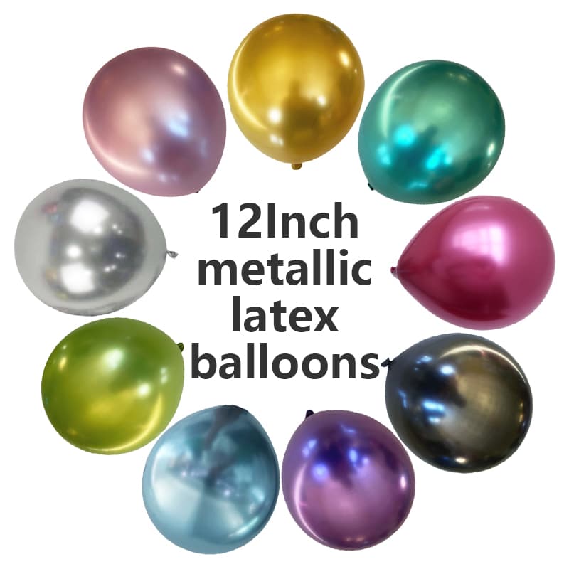 Globos de látex cromados metálicos de 12 pulgadas