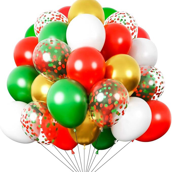Juego de globo navideño de 12 pulgadas de color mixto