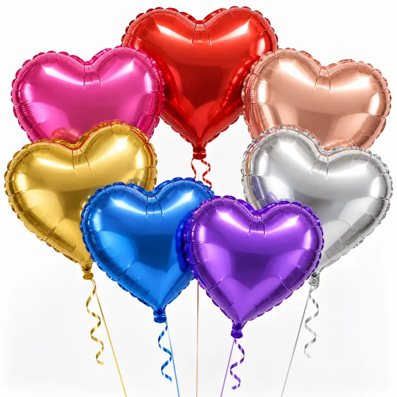 Globos de aluminio con forma de corazón de 18 pulgadas