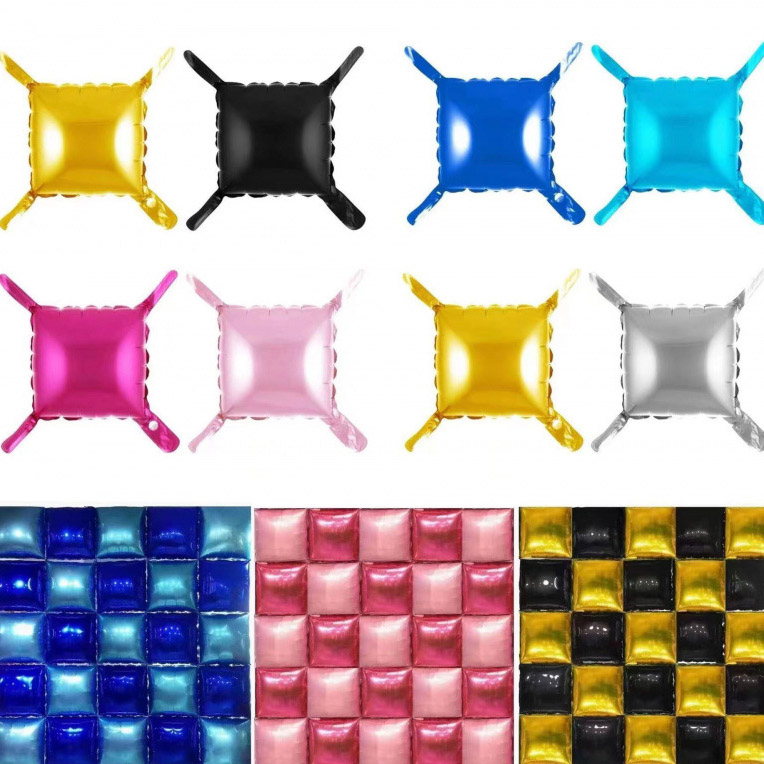 Cómo hacer los globos de lámina cuadrados en una pared de fondo？