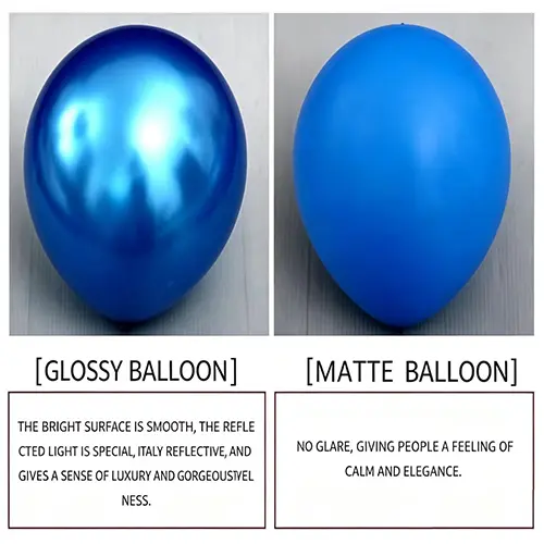 Globos de látex mate vs brillantes