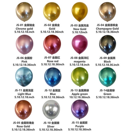 Cómo aprobar colores de globos de látex metálicos para pedidos repetidos