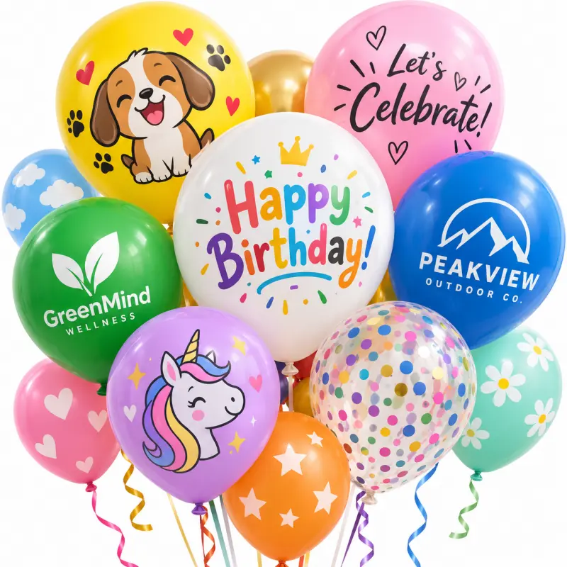 Globos de látex impresos personalizados de 5 pulgadas