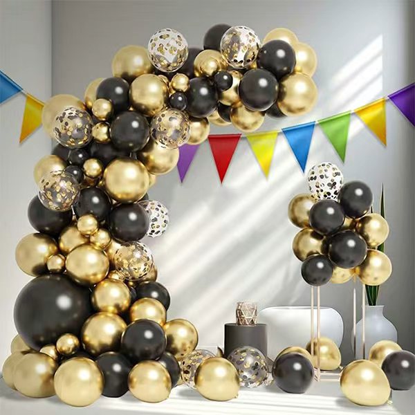 Kits de arcos de globos negros y dorados
