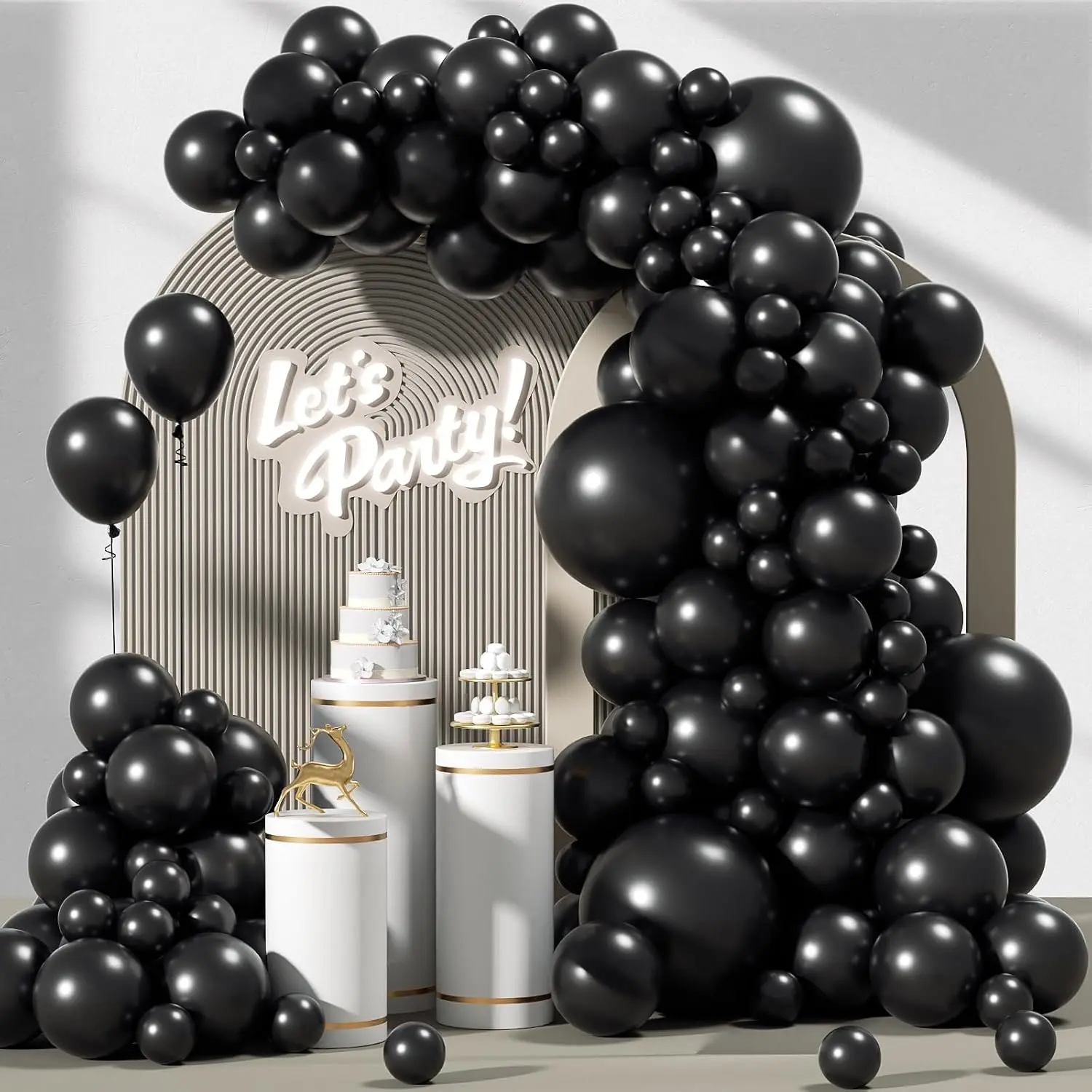 Kit de arco de guirnalda de globos negros