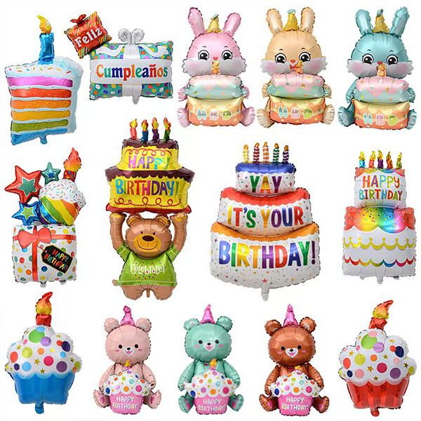 Globos de papel en forma de pastel
