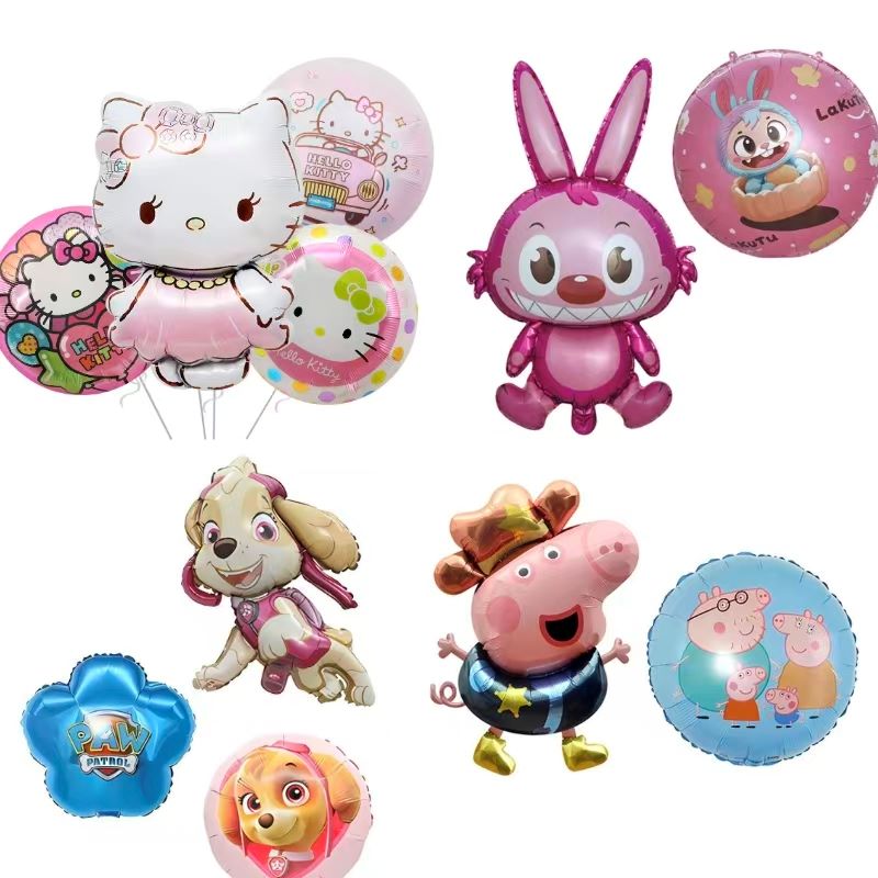 Globos de papel de aluminio impresos de dibujos animados