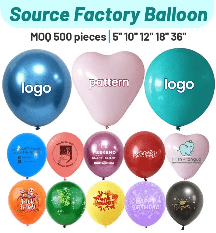 Globos de látex con logotipo personalizado