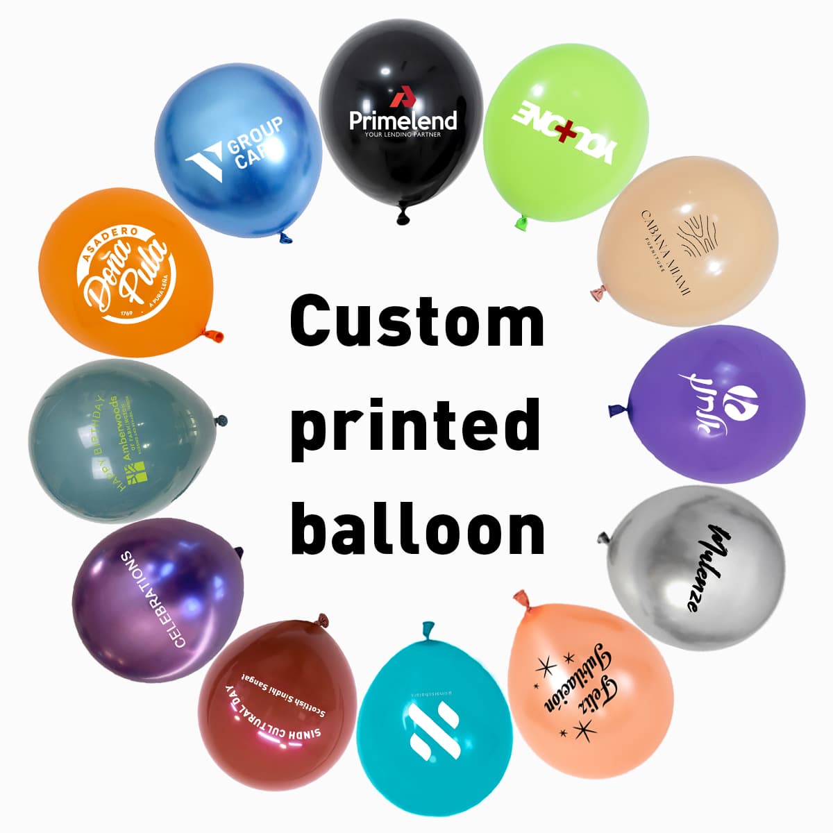 Globos de látex impresos con logotipo personalizado