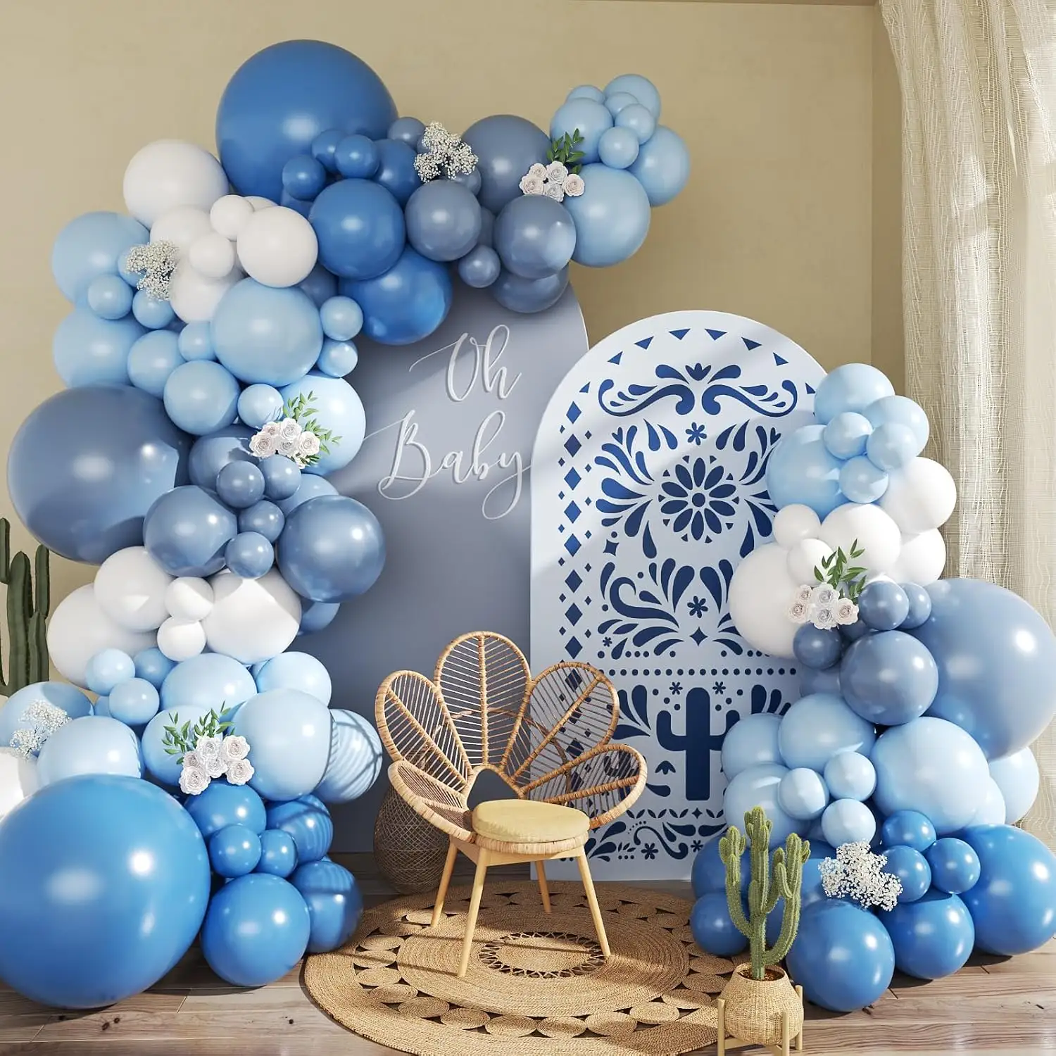Kits de arco de guirnalda de globos azul vaquero