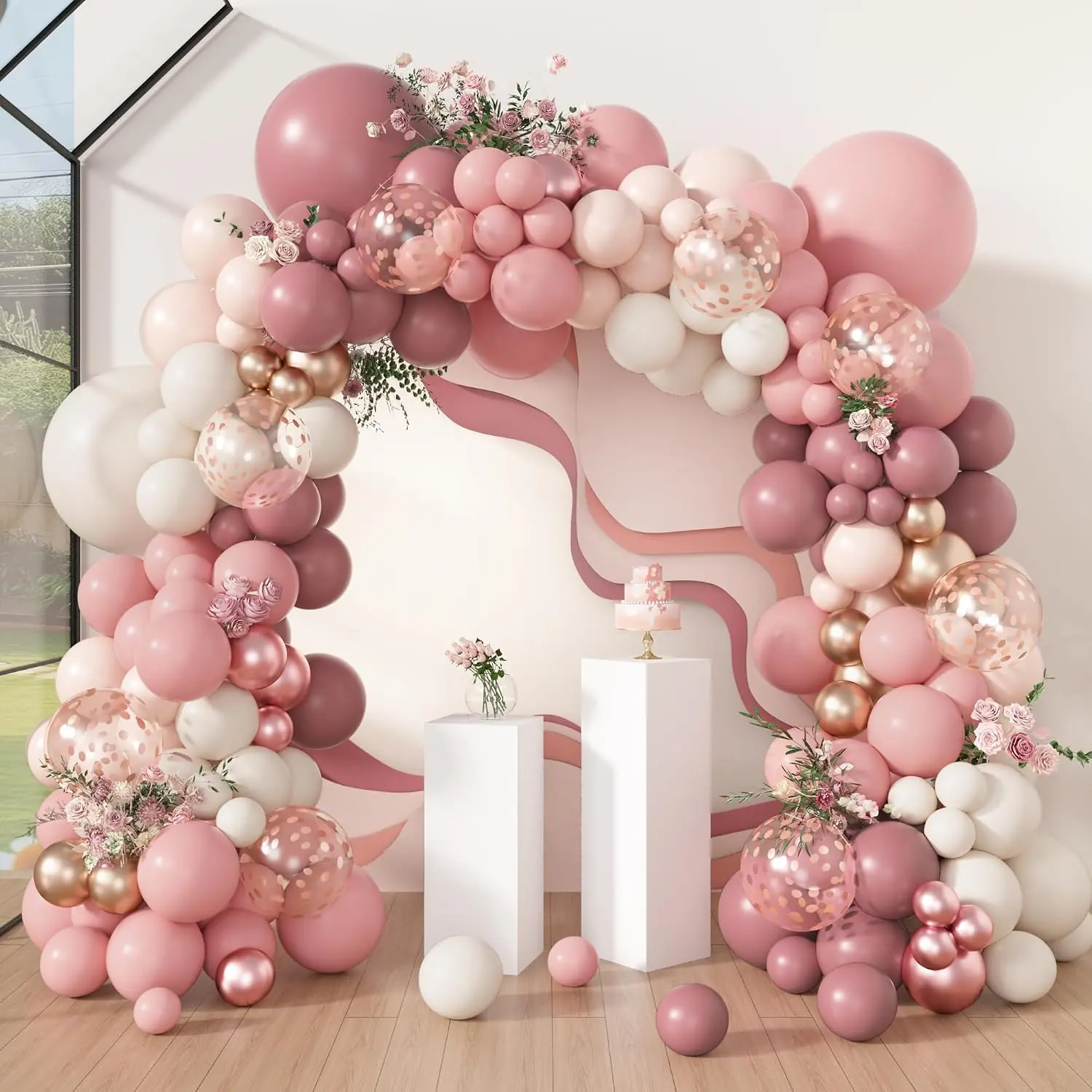 Kits de arco de guirnalda de globos Dusty Rose