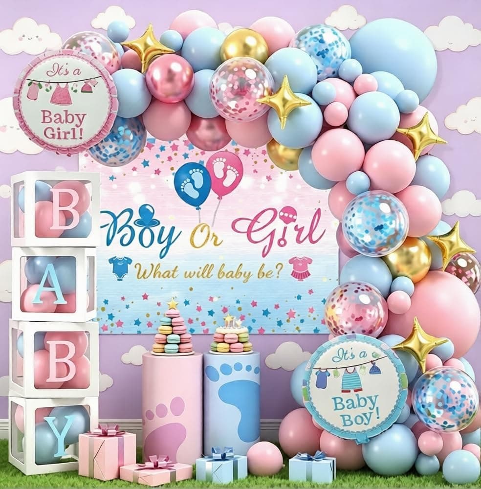 Kit de arco de guirnalda de globos para baby shower de género neutro