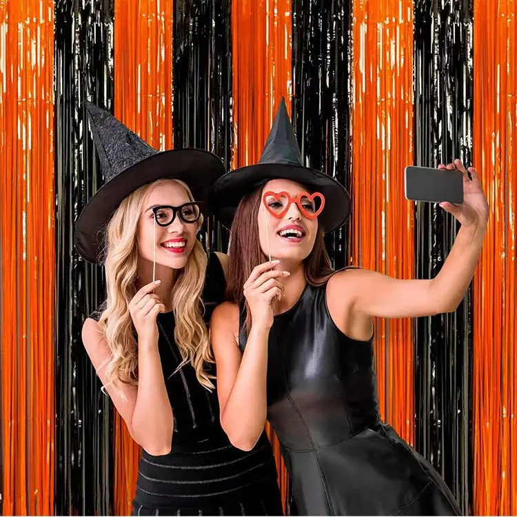 Cortinas con flecos de aluminio para Halloween