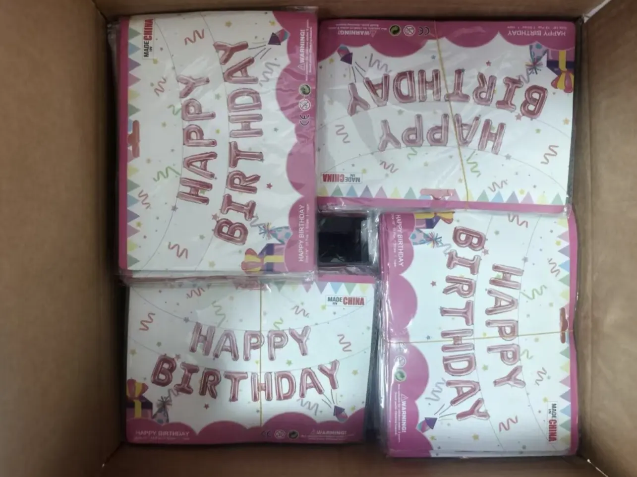 Standard foil balloon assortment and wholesale packing at Borun Balloon Factory