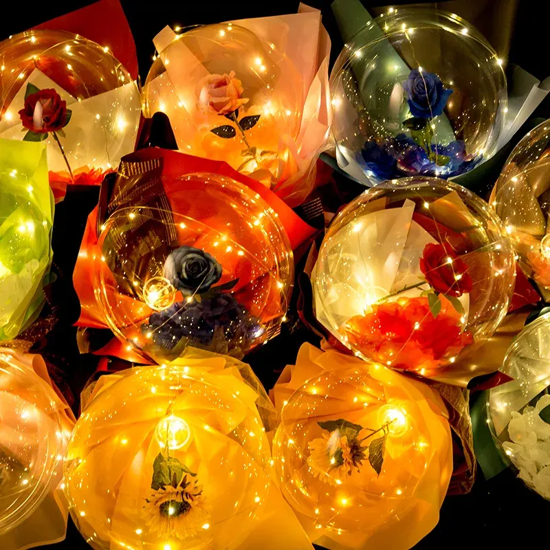 Led Rose Bobo Globos
