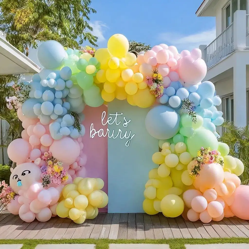 Kits de guirnaldas de globos en colores pastel mate