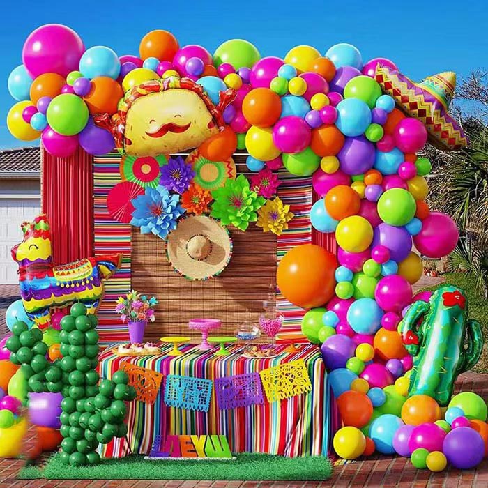 Kit de guirnaldas de arco de globo de fiesta mexicana