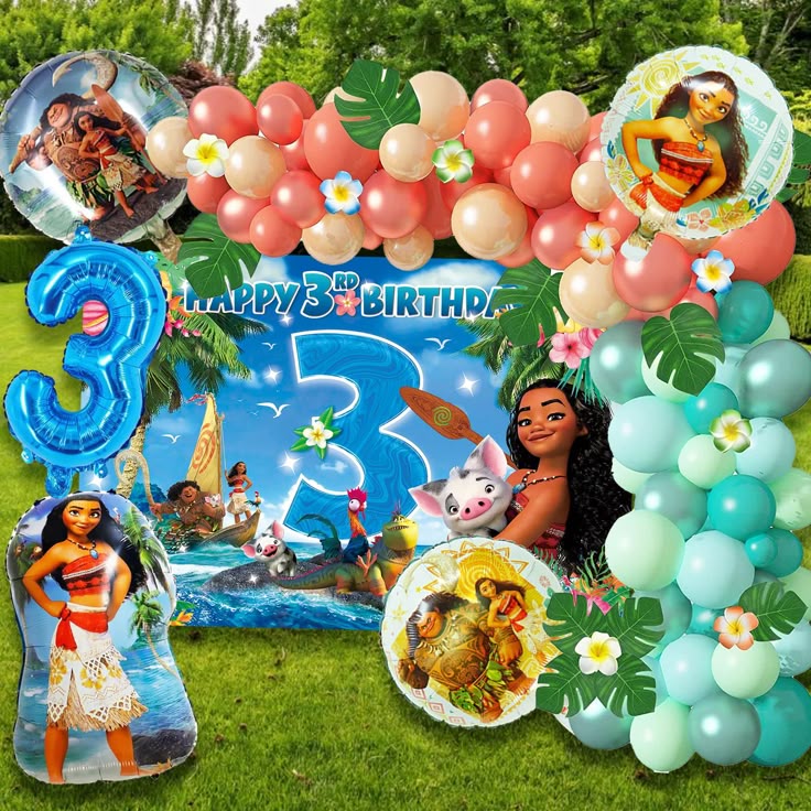 Arco de globos de Moana