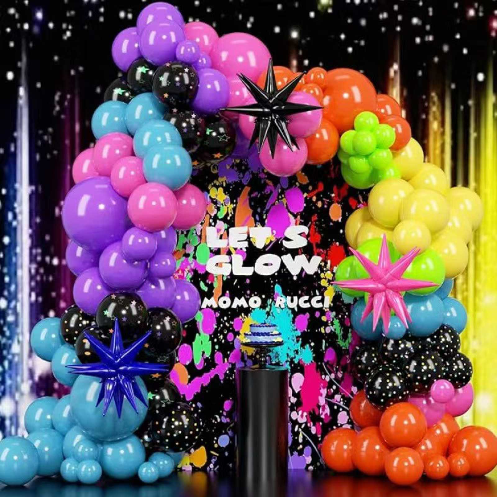 Arco de globos de neón