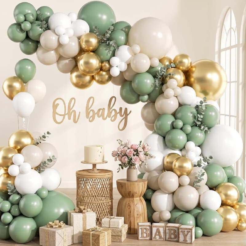 Kit de guirnalda de globos verde salvia
