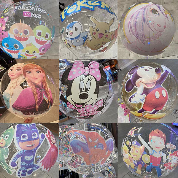 Globos de bobo impresos con temas