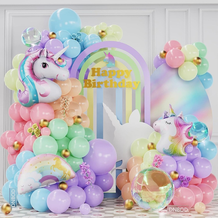 Guirnalda de globos de unicornio