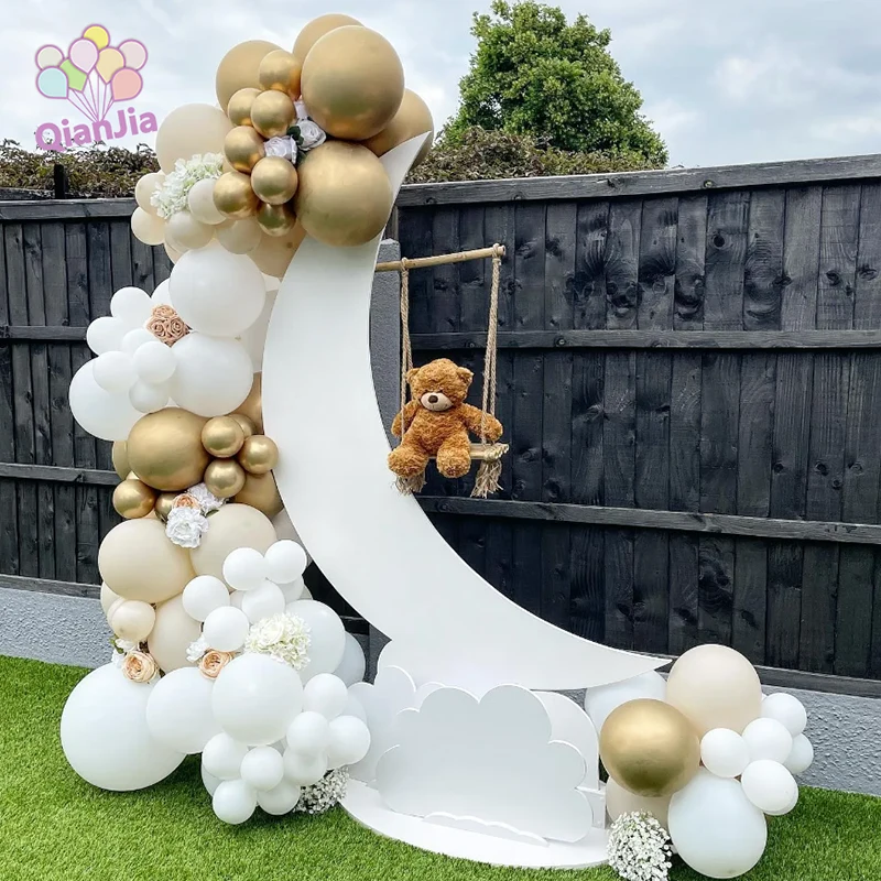 Arco de globos de boda blanco